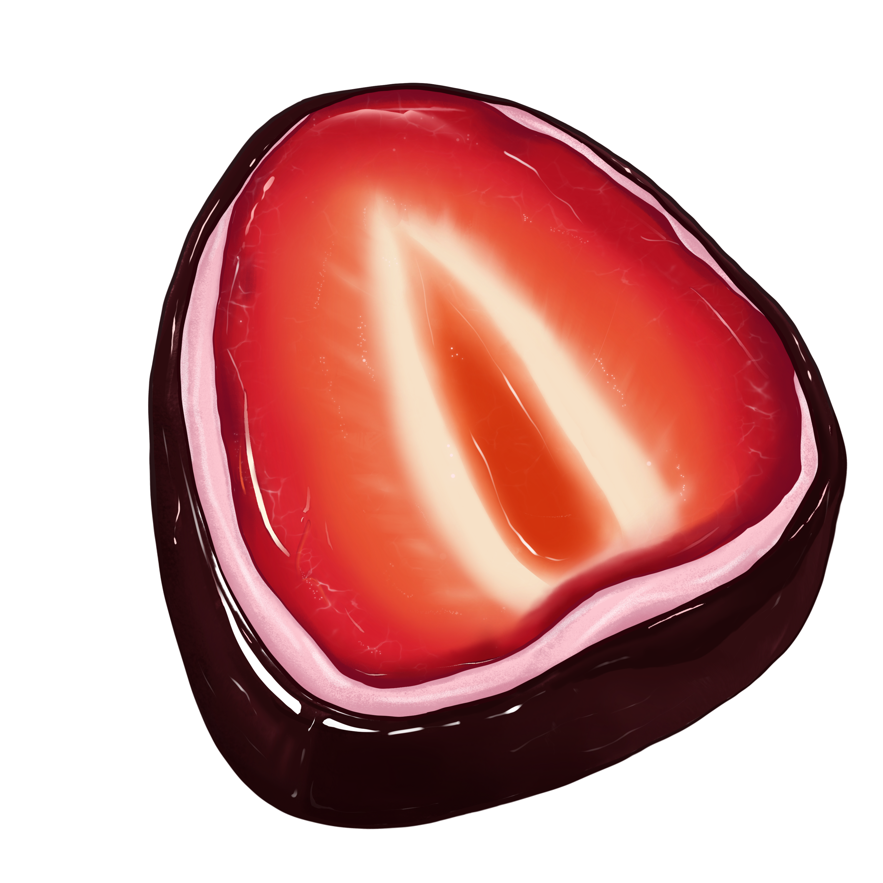 Black chocolate strawberry